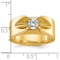 14K Yellow Gold Men's Diamond Ring with Round Diamond - 0.5 Carats Total Diamond Weight by IBGoodman