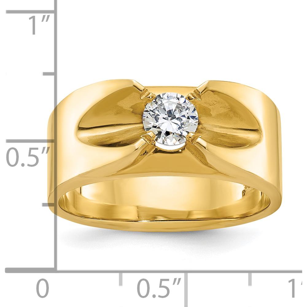 14K Yellow Gold Men's Diamond Ring with Round Diamond - 0.5 Carats Total Diamond Weight by IBGoodman