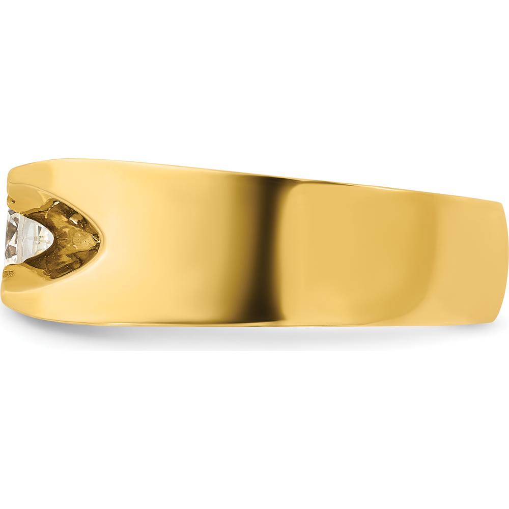 14K Yellow Gold Men's Diamond Ring with Round Diamond - 0.5 Carats Total Diamond Weight by IBGoodman