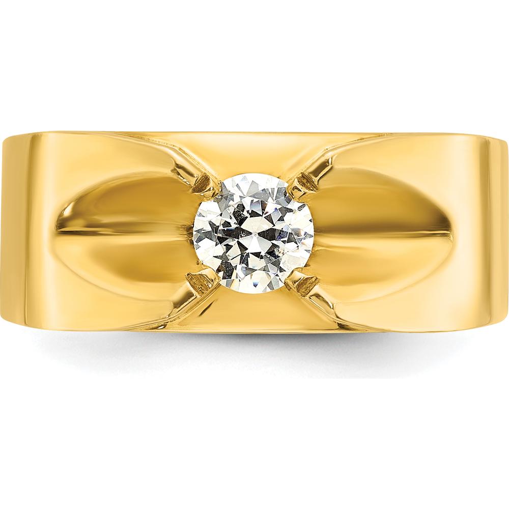 14K Yellow Gold Men's Diamond Ring with Round Diamond - 0.5 Carats Total Diamond Weight by IBGoodman