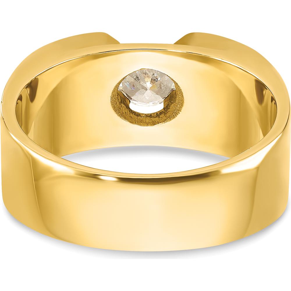 14K Yellow Gold Men's Diamond Ring with Round Diamond - 0.5 Carats Total Diamond Weight by IBGoodman
