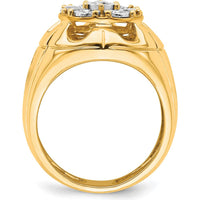 14K Yellow Gold Men's Diamond Ring with Round Diamonds - 0.15 Carat Total Diamond Weight by 0