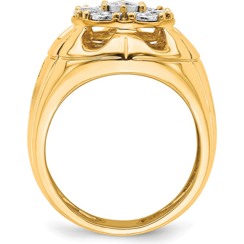 14K Yellow Gold Men's Diamond Ring with Round Diamonds - 0.15 Carat Total Diamond Weight by 0