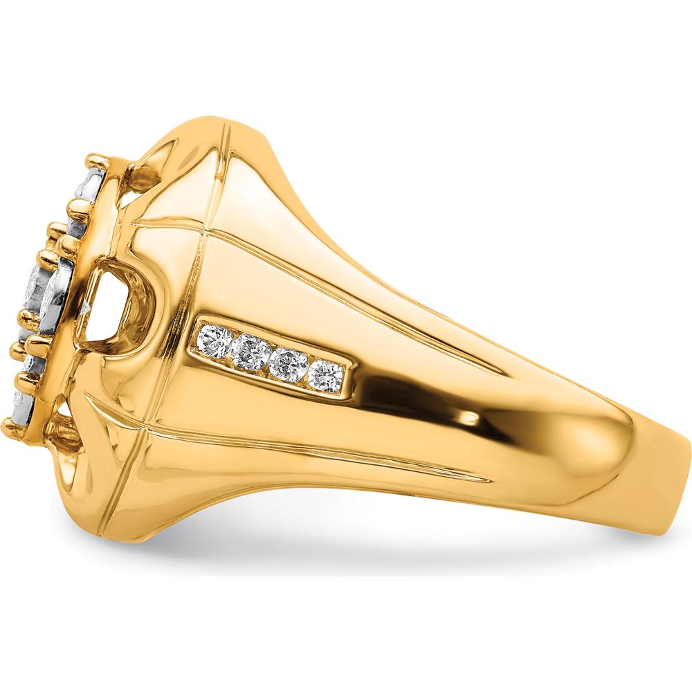 14K Yellow Gold Men's Diamond Ring with Round Diamonds - 0.15 Carat Total Diamond Weight by 0