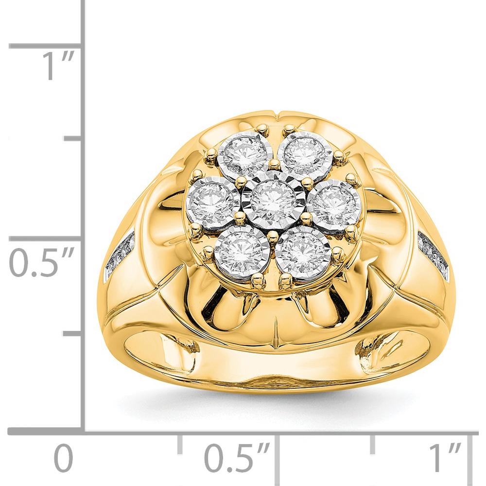 14K Yellow Gold Men's Diamond Ring with Round Diamonds - 0.15 Carat Total Diamond Weight by 0