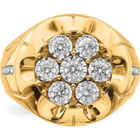 14K Yellow Gold Men's Diamond Ring with Round Diamonds - 0.15 Carat Total Diamond Weight by 0
