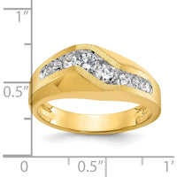 14K Yellow Gold Men's Diamond Ring with Round Faceted Diamonds - 1.00 Carats Total Diamond Weight by IBGoodman