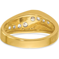 14K Yellow Gold Men's Diamond Ring with Round Faceted Diamonds - 1.00 Carats Total Diamond Weight by IBGoodman