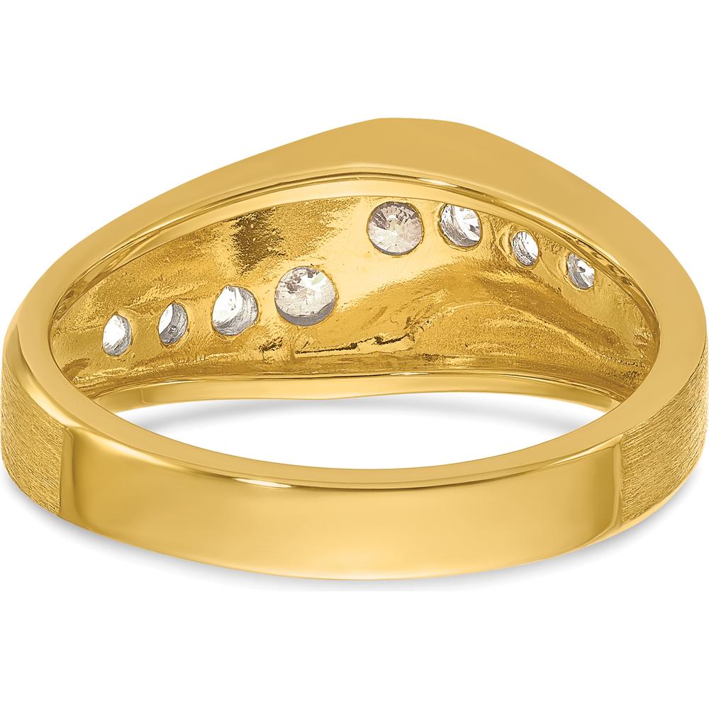 14K Yellow Gold Men's Diamond Ring with Round Faceted Diamonds - 1.00 Carats Total Diamond Weight by IBGoodman