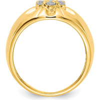 14K Yellow Gold Men's Diamond Ring with Seven Round Diamonds - 0.11 Carat Total Diamond Weight by 0