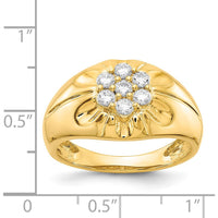 14K Yellow Gold Men's Diamond Ring with Seven Round Diamonds - 0.11 Carat Total Diamond Weight by 0