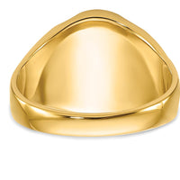 14K Yellow Gold Men's Grooved Masonic Ring with 12x10mm Oval Black Onyx by IBGoodman