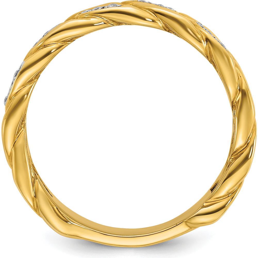 14K Yellow Gold Men's Link Design Diamond Ring with Sparkling Diamonds by IBGoodman