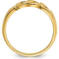 14K Yellow Gold Men's Link Design Ring with 1/4 Carat Round Diamonds - 0.07 Carats Total Diamond Weight by IBGoodman