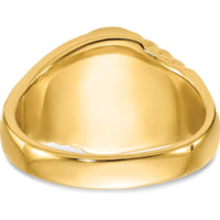 14K Yellow Gold Men's Masonic Ring with 12x10mm Oval Black Onyx Center by IBGoodman
