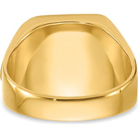 14K Yellow Gold Men's Masonic Ring with Lab Created Cushion Cut Ruby - 12x10mm by IBGoodman