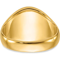 14K Yellow Gold Men's Masonic Ring with Polished Finish, Black Enamel Accents, and Oval Onyx - Symbolic and Resizable by IBGoodman