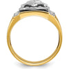 14K Yellow Gold Men's Masonic Ring with Round White Diamonds - 0.15 Carats Total Diamond Weight by IBGoodman