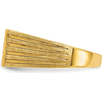 14K Yellow Gold Men's Nugget Ring with Channel Set Diamonds - 0.15 Carats Total Diamond Weight by IBGoodman