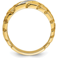 14K Yellow Gold Men's Nugget Ring with Diamond Accents - 0.12 Carats Total Diamond Weight by IBGoodman
