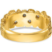 14K Yellow Gold Men's Nugget Ring with Diamond Accents - 0.15 Carats Total Diamond Weight by IBGoodman