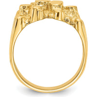 14K Yellow Gold Men's Nugget Ring with Polished Finish and Tapered Band by IBGoodman