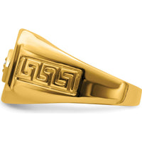 14K Yellow Gold Men's Onyx and Diamond Greek Key Ring - 3.61 Carat Total Weight by 0