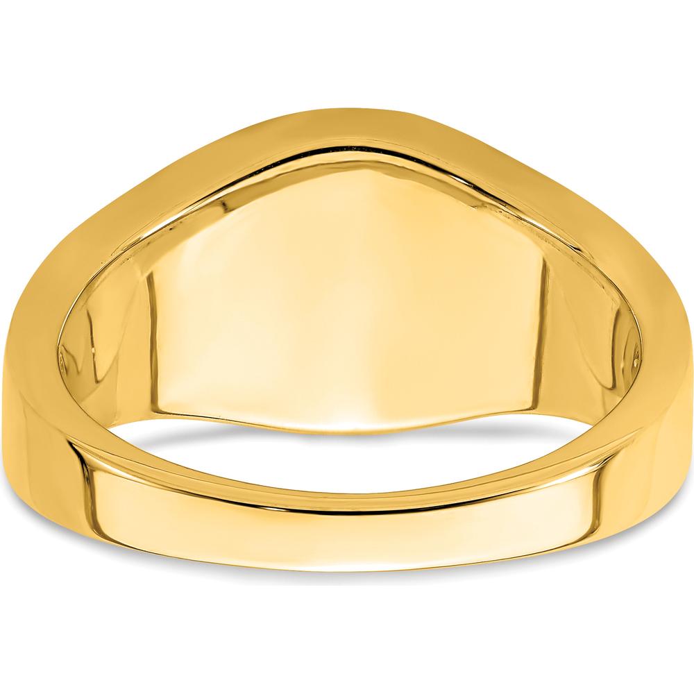 14K Yellow Gold Men's Onyx and Diamond Ring with Polished and Brushed Finish - 0.02 Carat Total Diamond Weight by Monteluci Fine Jewelry