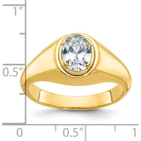 14K Yellow Gold Men's Oval Diamond Ring Mounting by IBGoodman