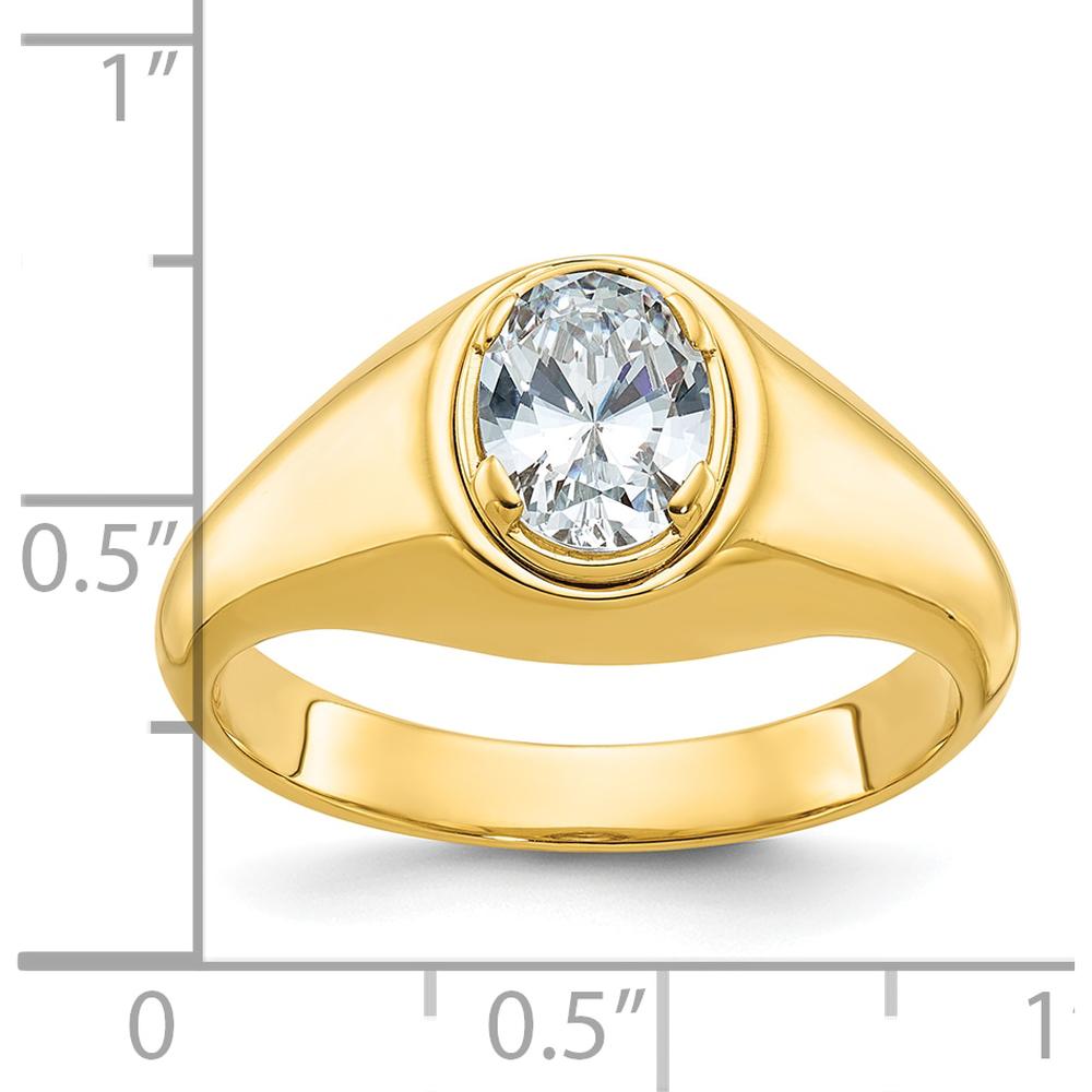 14K Yellow Gold Men's Oval Diamond Ring Mounting by IBGoodman