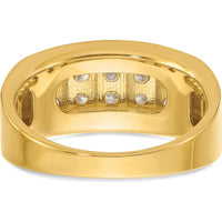 14K Yellow Gold Men's Polished 4-Row Diamond Ring - Diamond Total Weight 1.00 Carats by IBGoodman