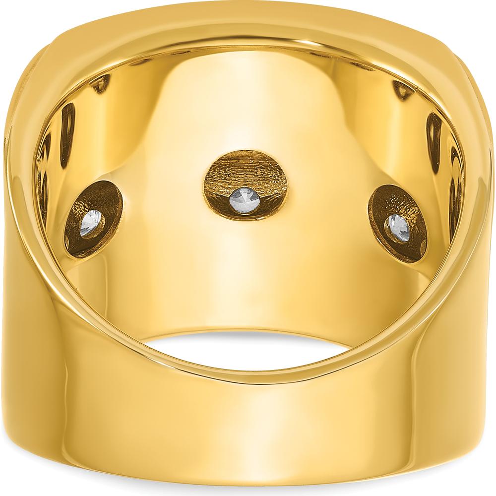 14K Yellow Gold Men's Polished 4-Row Ring Mounting - Customizable Design by IBGoodman
