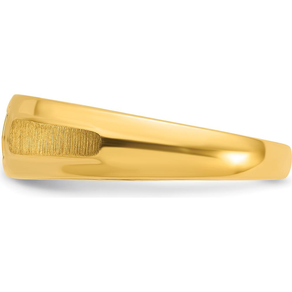 14K Yellow Gold Men's Polished and Satin 0.17 Carats Diamond Band Ring by IBGoodman