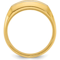14K Yellow Gold Men's Polished and Satin 5-Stone Diamond Ring - 1/2 Carats Total Diamond Weight by IBGoodman