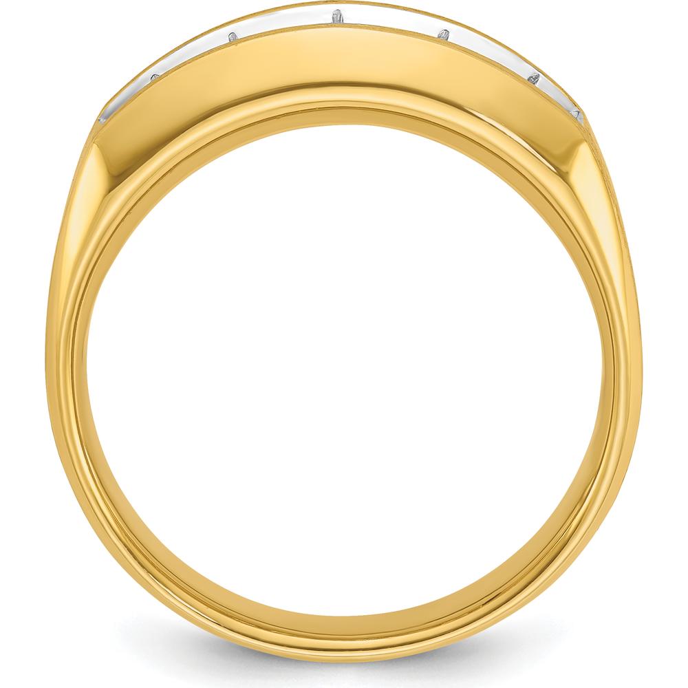 14K Yellow Gold Men's Polished and Satin 5-Stone Ring Mounting by IBGoodman