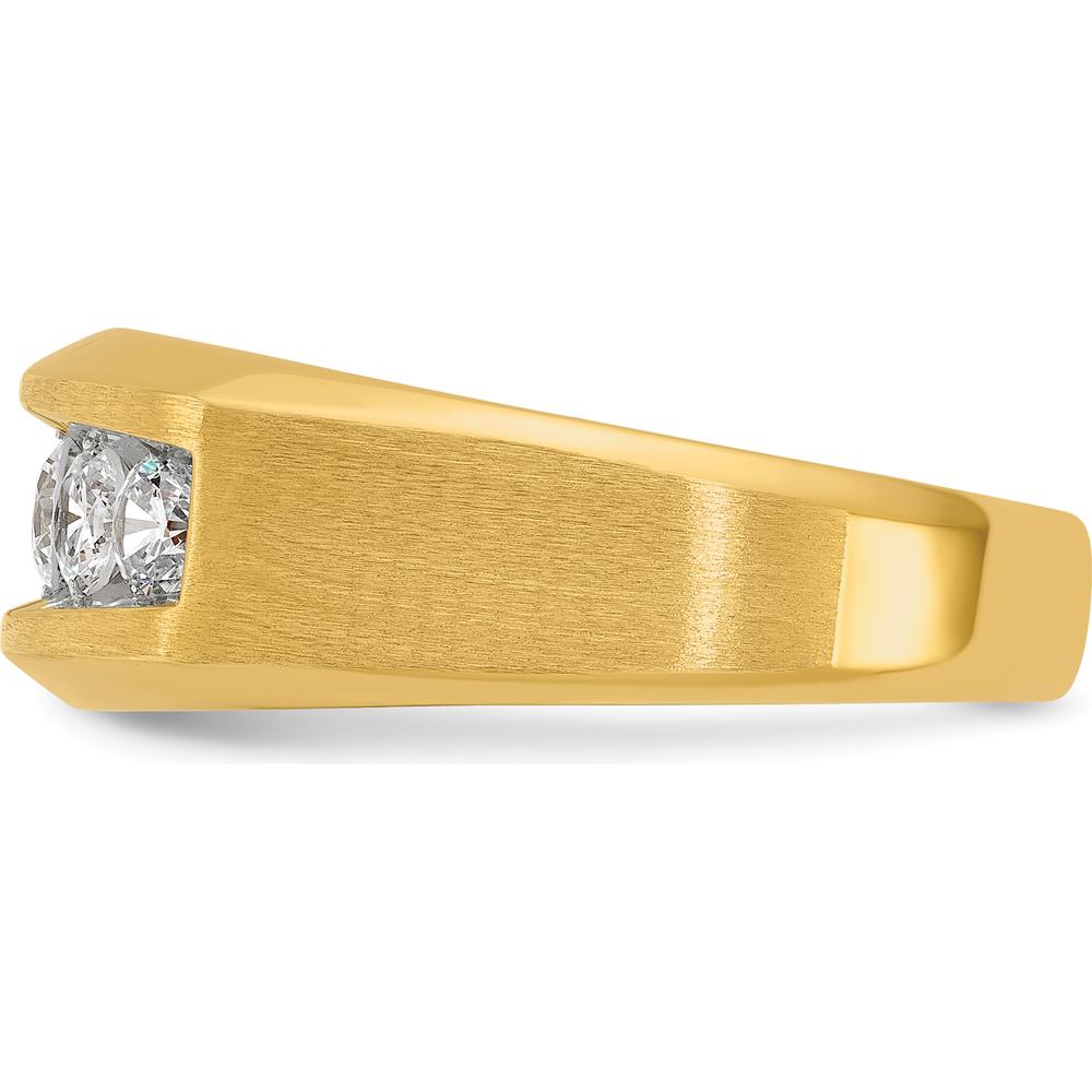 14K Yellow Gold Men's Polished and Satin 5-Stone Ring Mounting by IBGoodman