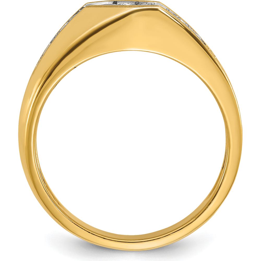 14K Yellow Gold Men's Polished and Satin Band Ring by IBGoodman