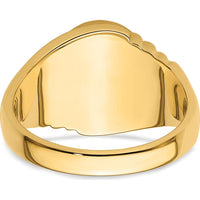 14K Yellow Gold Men's Polished and Textured Masonic Ring Mounting for Oval Stone - 12.00 x 10.00 mm by Monteluci Fine Jewelry