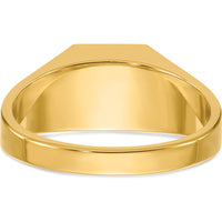 14K Yellow Gold Men's Polished Band Ring with 0.25 Carat Round Diamond by IBGoodman