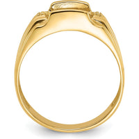 14K Yellow Gold Men's Polished Geometric Mounting Ring by Monteluci Fine Jewelry