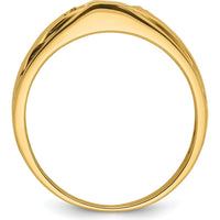 14K Yellow Gold Men's Polished Oval Mounting Ring for Onyx or Diamond Center Stone by Monteluci Fine Jewelry