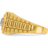 14K Yellow Gold Men's Polished Satin and Textured Ring Mounting by IBGoodman