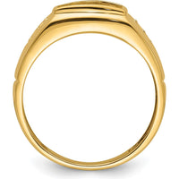 14K Yellow Gold Men's Rectangular Onyx Ring Mounting with Polished Finish by Monteluci Fine Jewelry