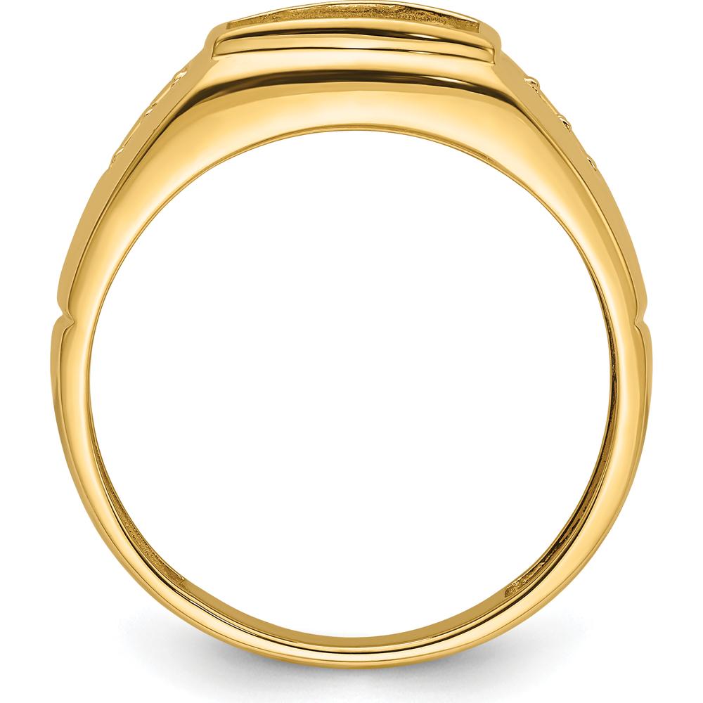 14K Yellow Gold Men's Rectangular Onyx Ring Mounting with Polished Finish by Monteluci Fine Jewelry