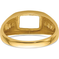 14K Yellow Gold Men's Rectangular Onyx Ring Mounting with Polished Finish by Monteluci Fine Jewelry