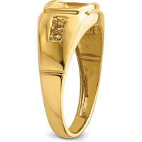 14K Yellow Gold Men's Rectangular Onyx Ring Mounting with Polished Finish by Monteluci Fine Jewelry