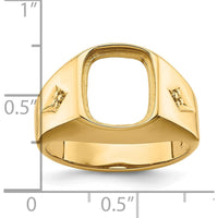 14K Yellow Gold Men's Ring Mounting with Polished Finish - Customizable with Diamond or Onyx Stone by Monteluci Fine Jewelry