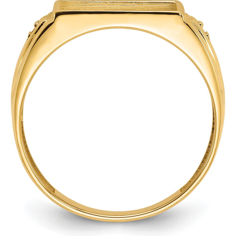 14K Yellow Gold Men's Ring Mounting with Rectangular Bezel for Custom Onyx Stone - 12x10mm by Monteluci Fine Jewelry