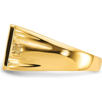 14K Yellow Gold Men's Ring Mounting with Rectangular Bezel for Custom Onyx Stone - 12x10mm by Monteluci Fine Jewelry