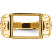 14K Yellow Gold Men's Ring Mounting with Rectangular Bezel for Custom Onyx Stone - 12x10mm by Monteluci Fine Jewelry